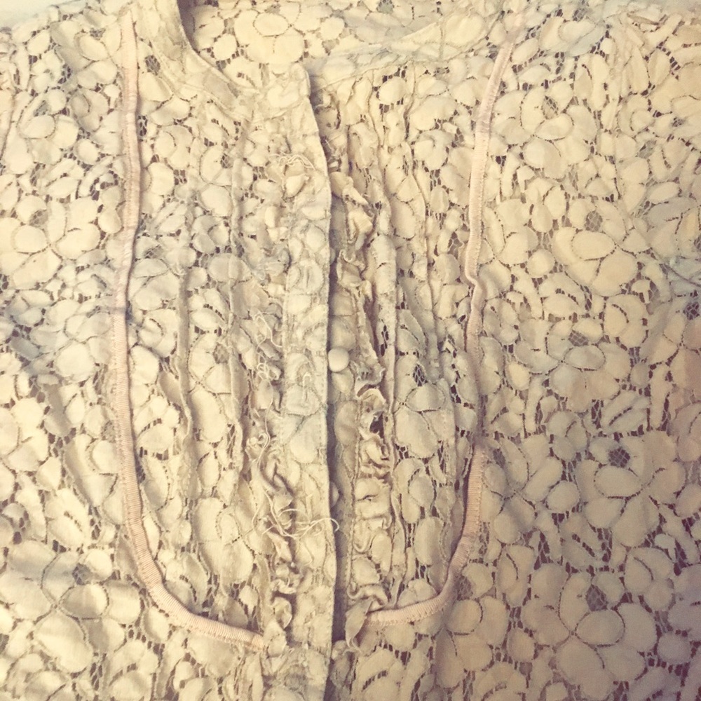Neutral laced blouse